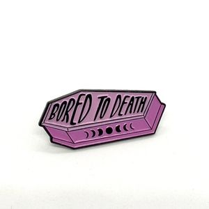 {5/$25} bored to death coffin enamel pin